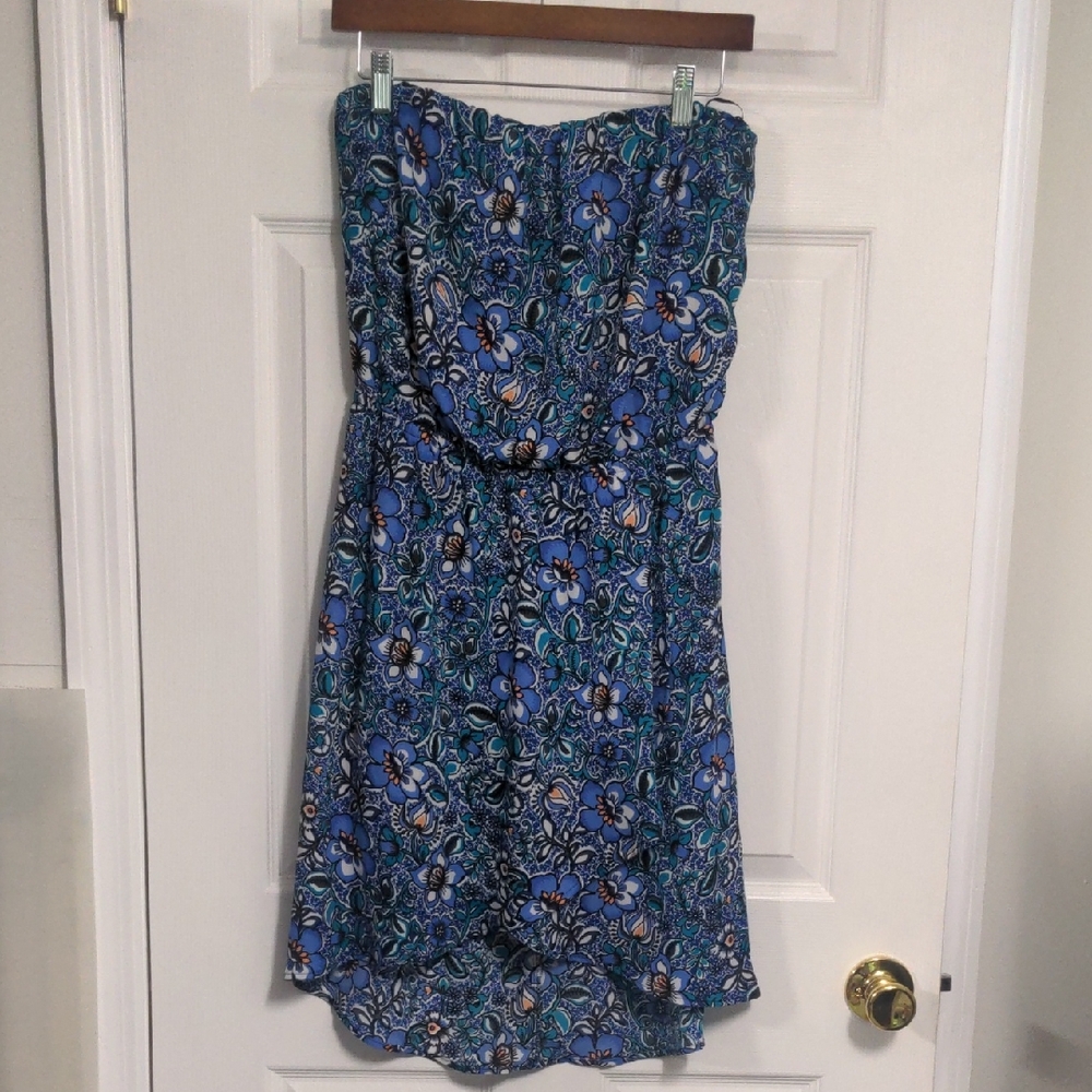 Express Blue Strapless Sundress